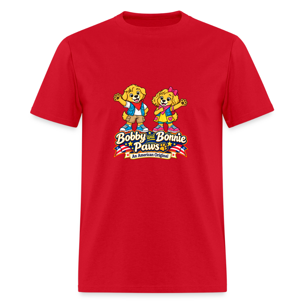 Men's T-Shirt Bobby and Bonnie Paws - red
