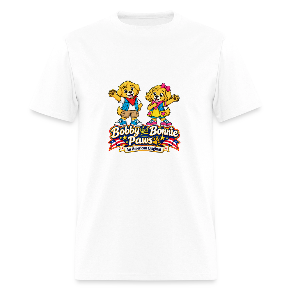 Men's T-Shirt Bobby and Bonnie Paws - white