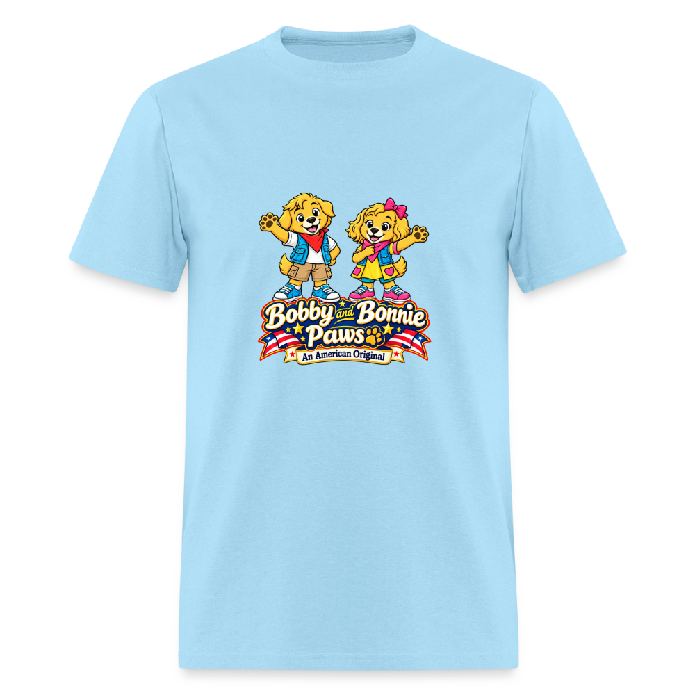Men's T-Shirt Bobby and Bonnie Paws - powder blue