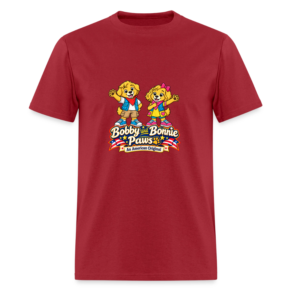 Men's T-Shirt Bobby and Bonnie Paws - true red