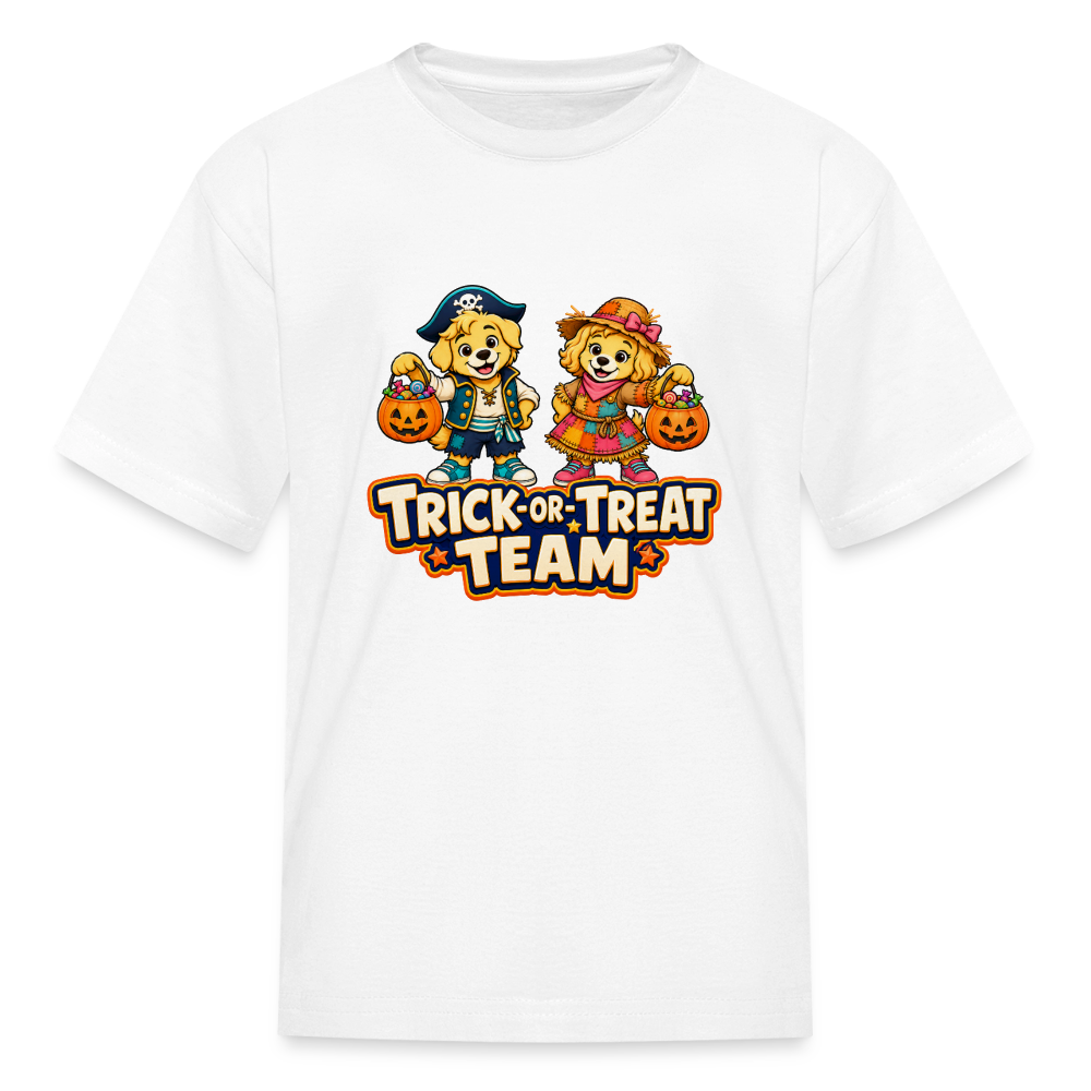 Bobby and Bonnie Halloween Trick or Treat Team Kids' T-Shirt - white