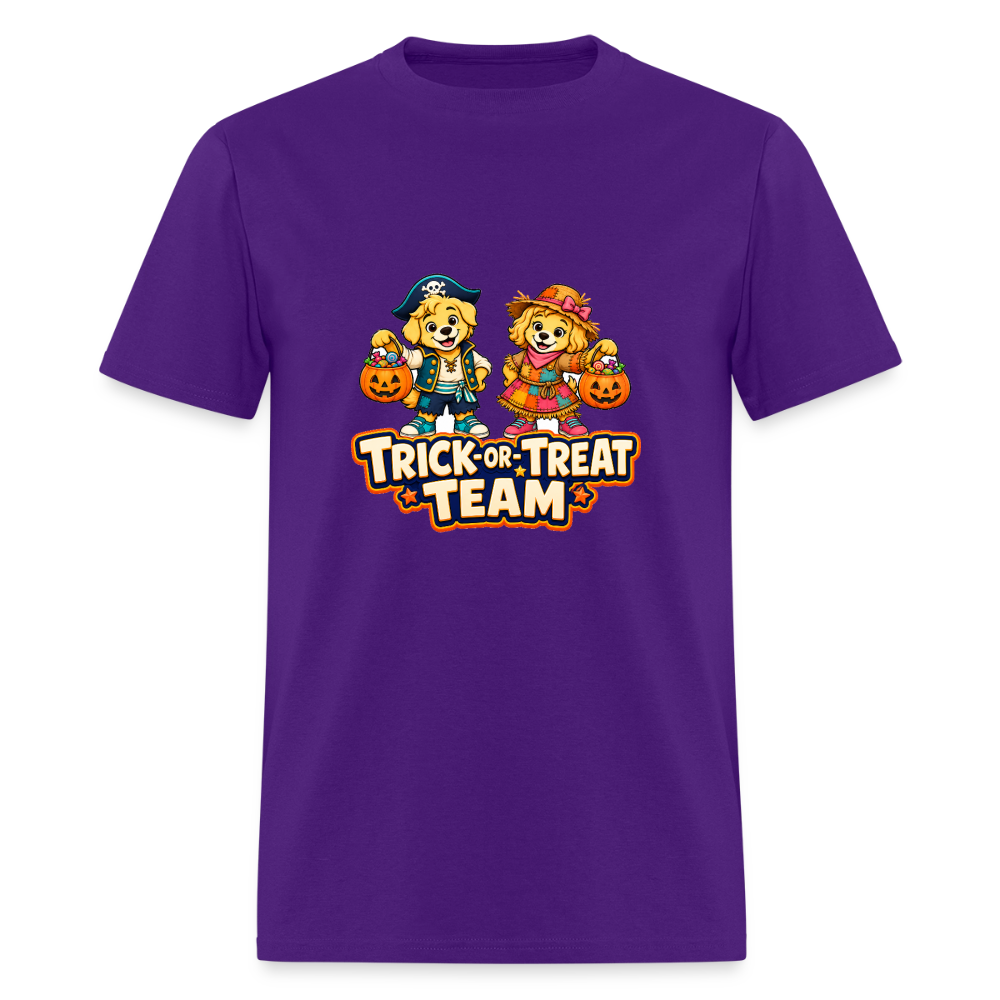 Bobby and Bonnie Halloween Trick or Treat Team Men's T-Shirt - purple