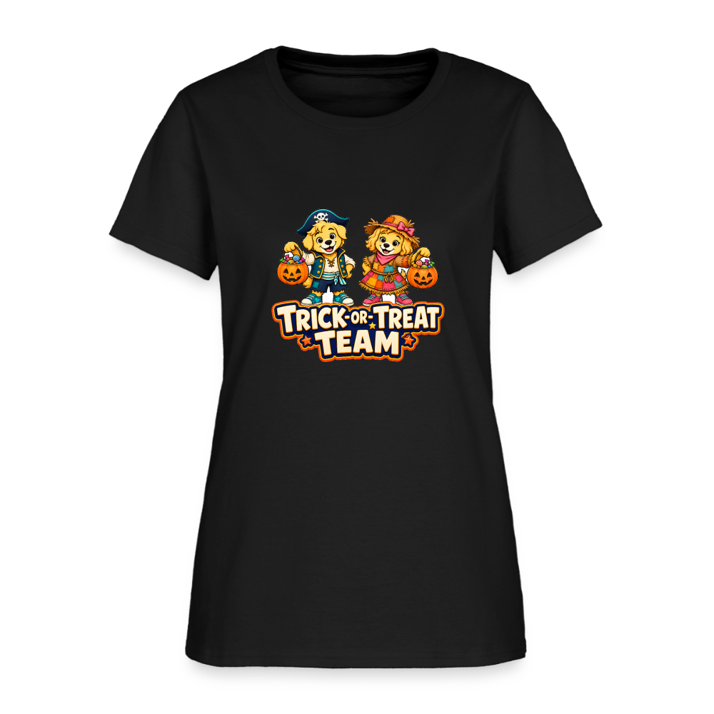 Bobby and Bonnie Halloween Trick or Treat Team Women's T-Shirt - black