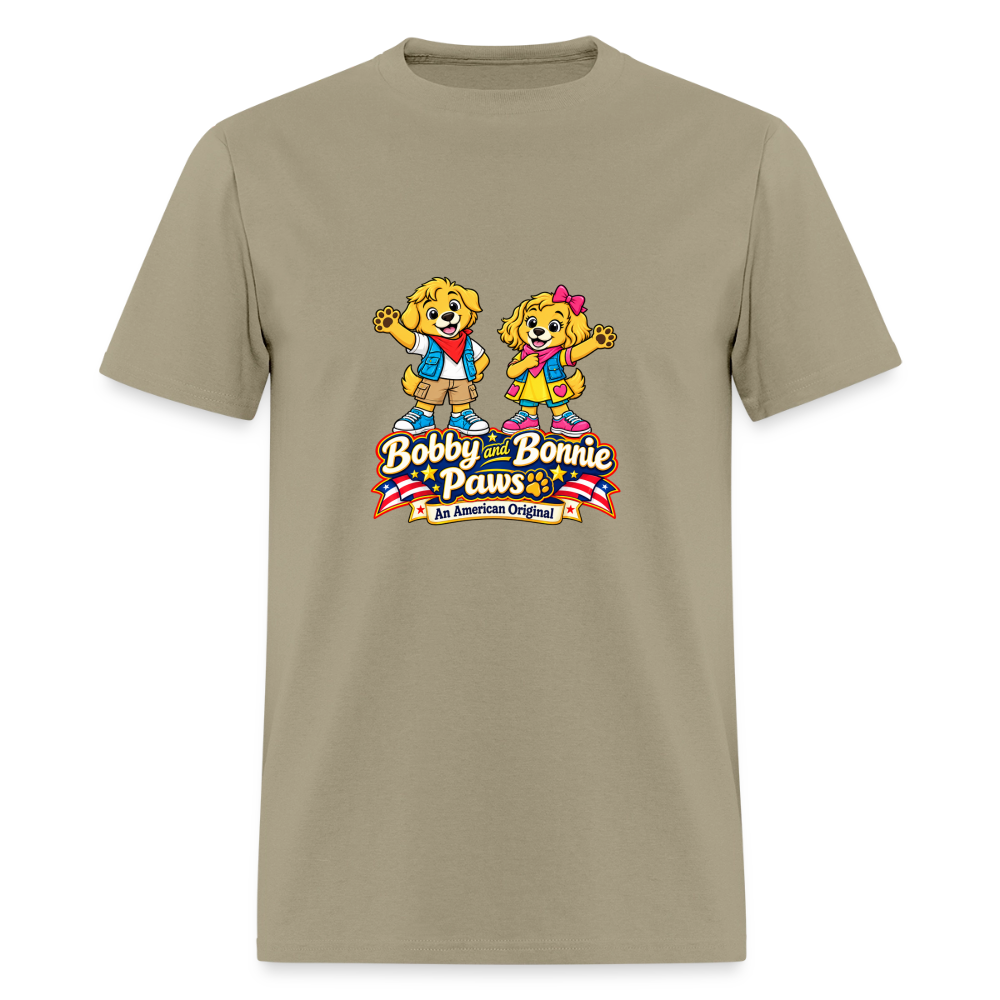 Men's T-Shirt Bobby and Bonnie Paws - khaki