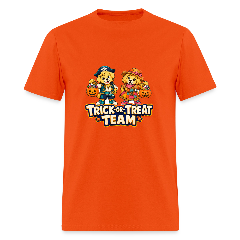 Bobby and Bonnie Halloween Trick or Treat Team Men's T-Shirt - orange