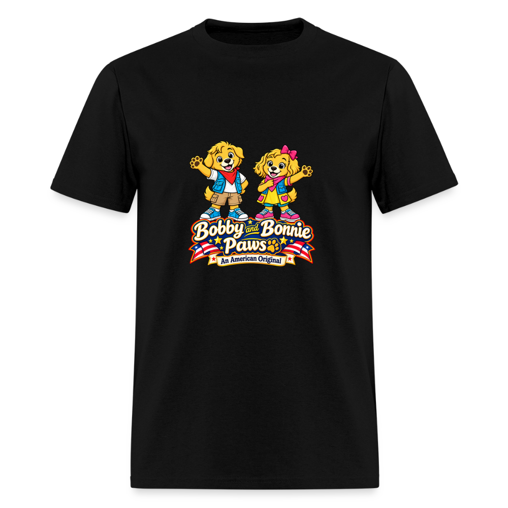 Men's T-Shirt Bobby and Bonnie Paws - black