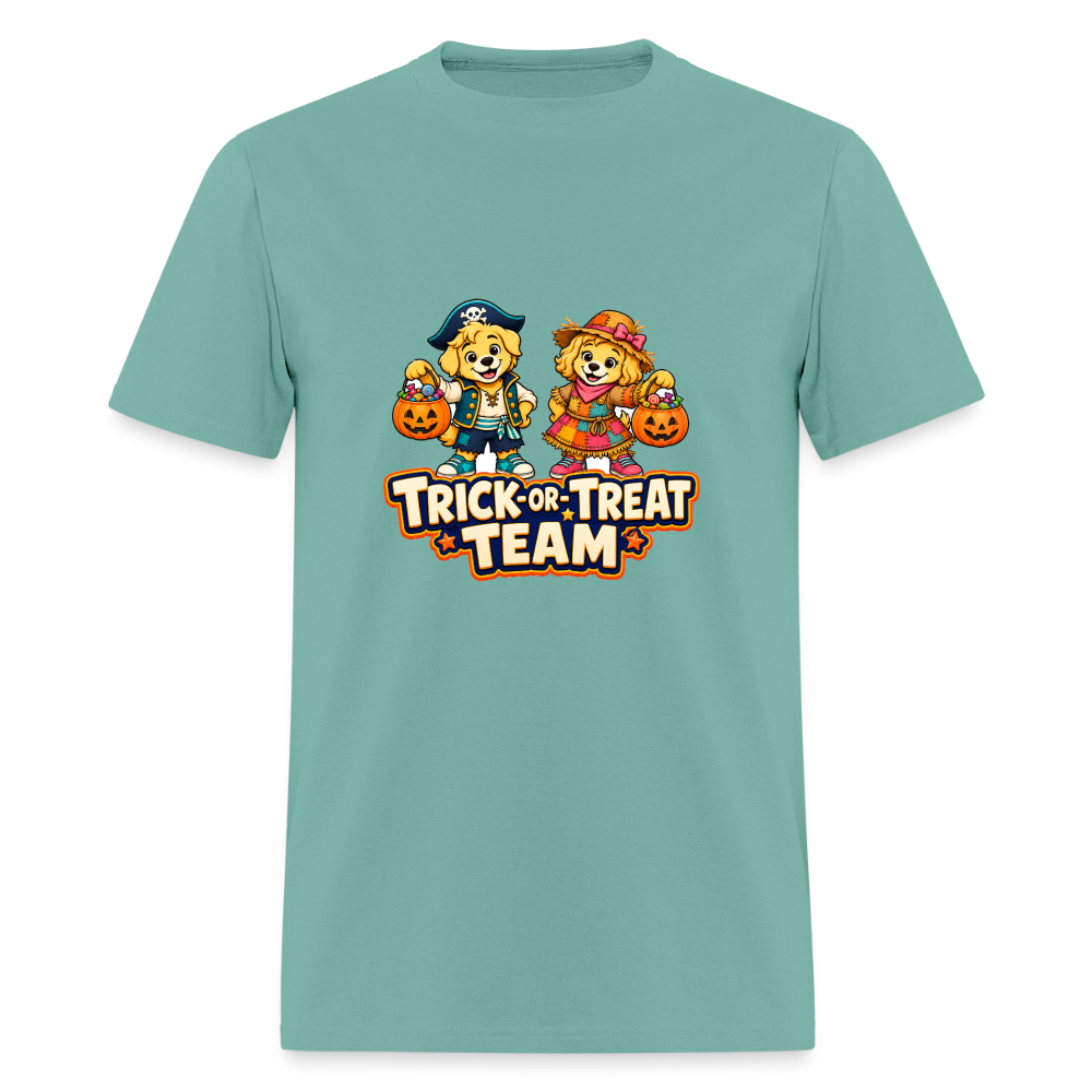 Bobby and Bonnie Halloween Trick or Treat Team Men's T-Shirt - aquatic