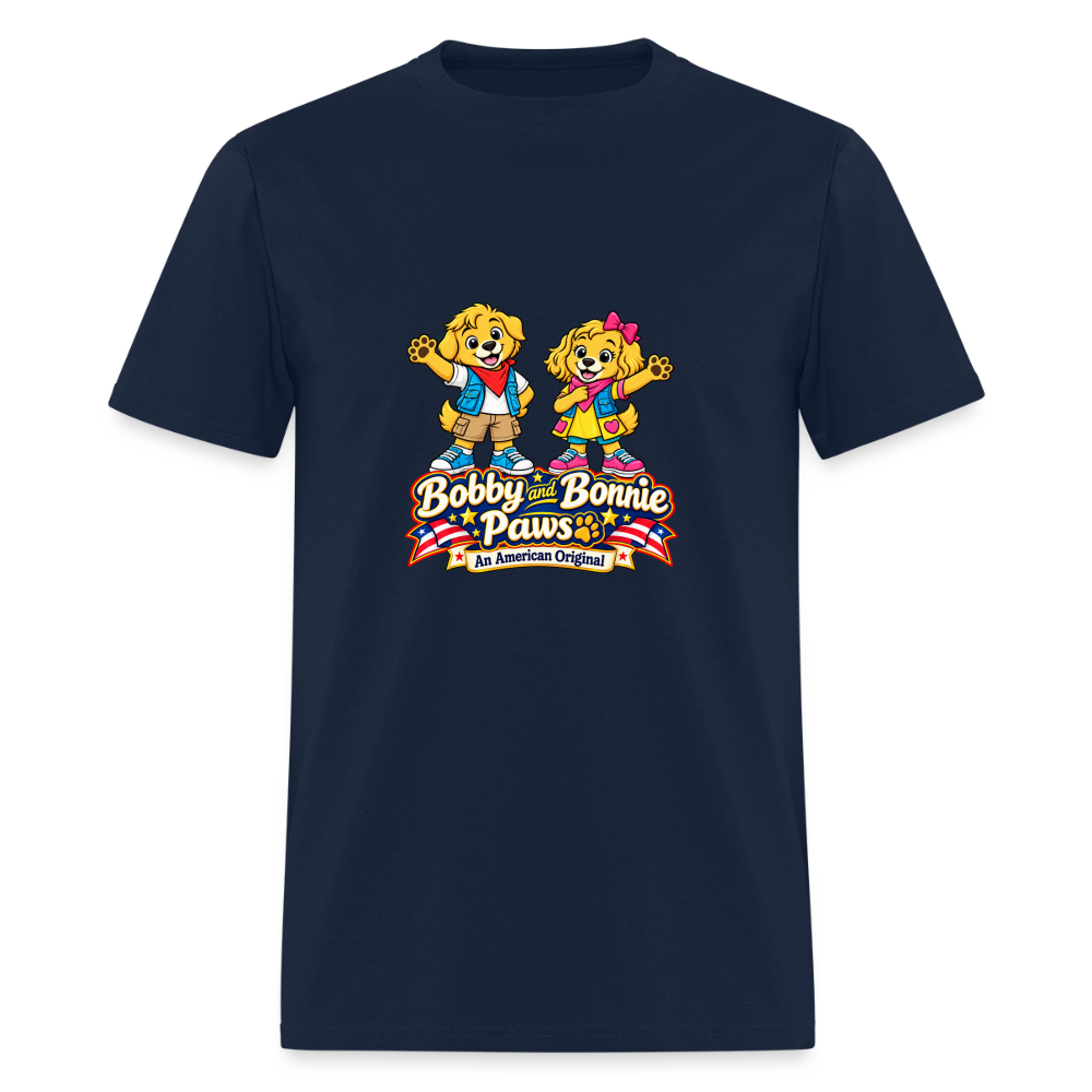 Men's T-Shirt Bobby and Bonnie Paws - navy