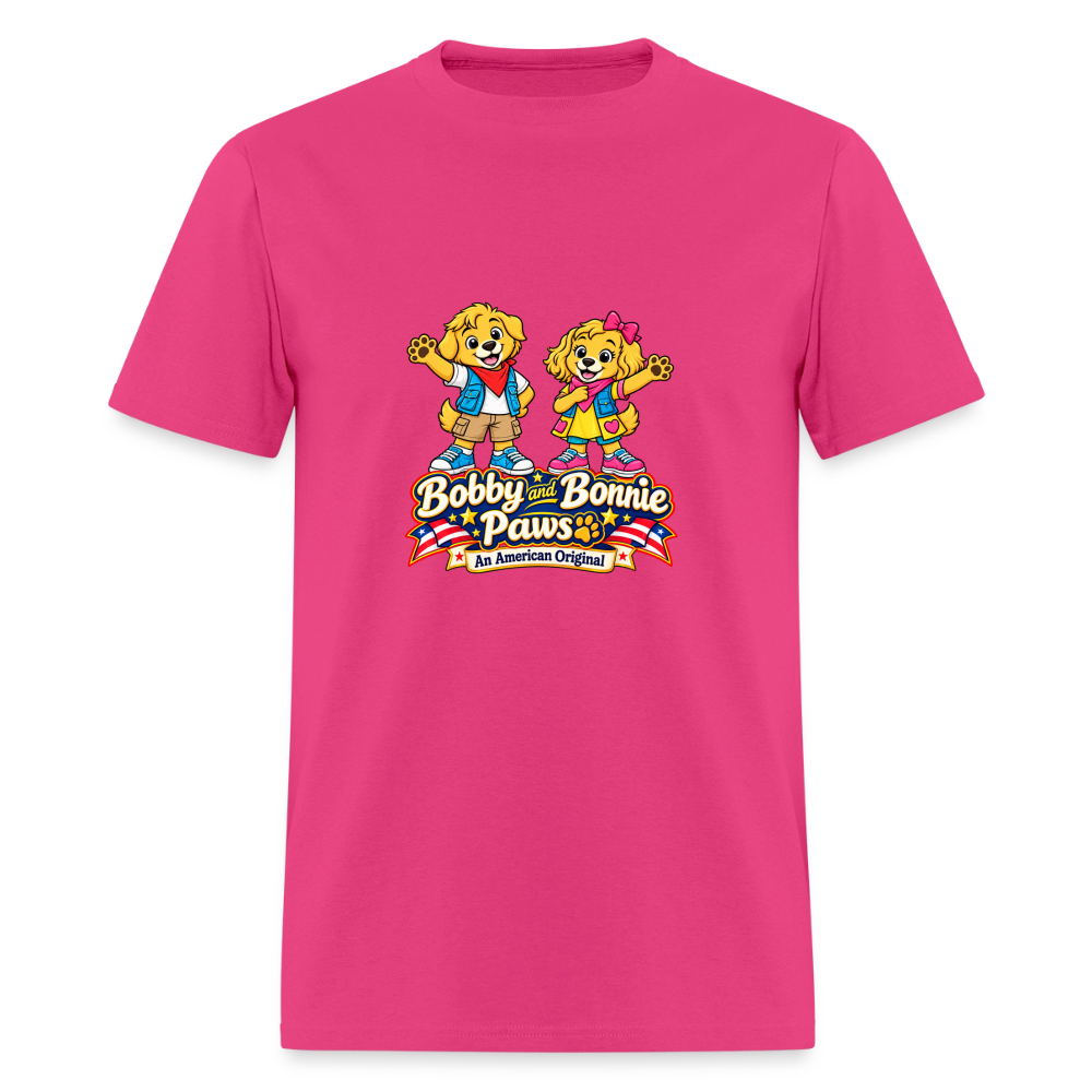 Men's T-Shirt Bobby and Bonnie Paws - fuchsia
