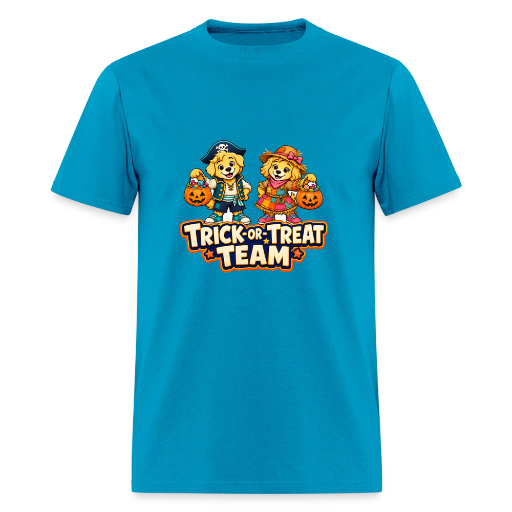Bobby and Bonnie Halloween Trick or Treat Team Men's T-Shirt - turquoise