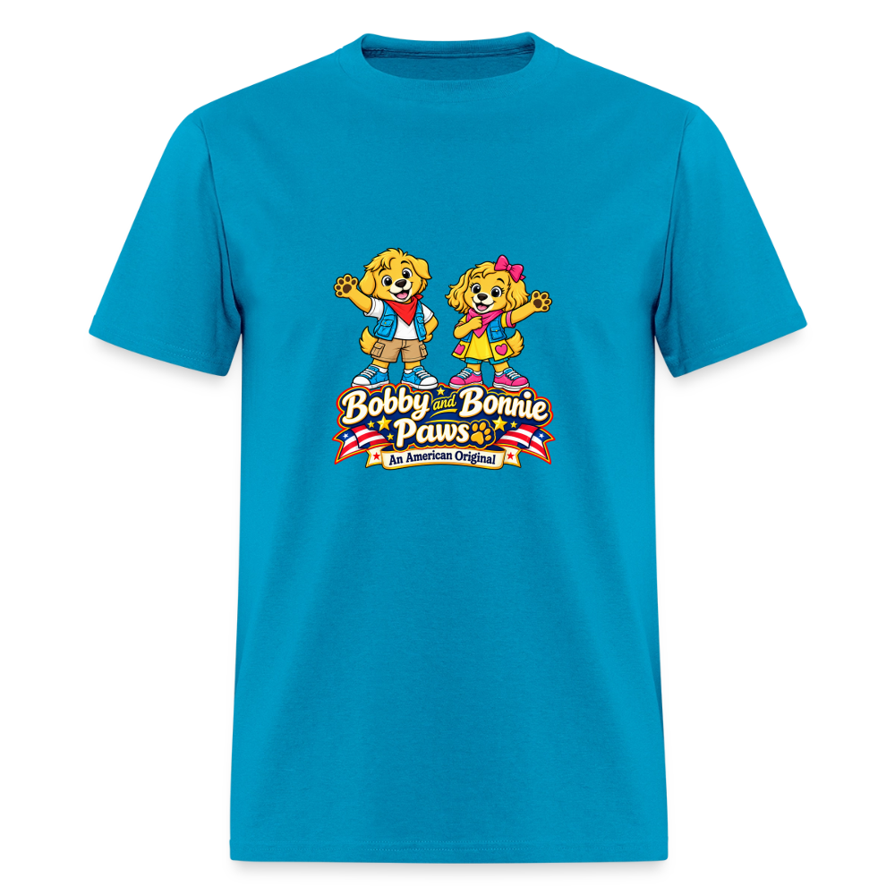 Men's T-Shirt Bobby and Bonnie Paws - turquoise