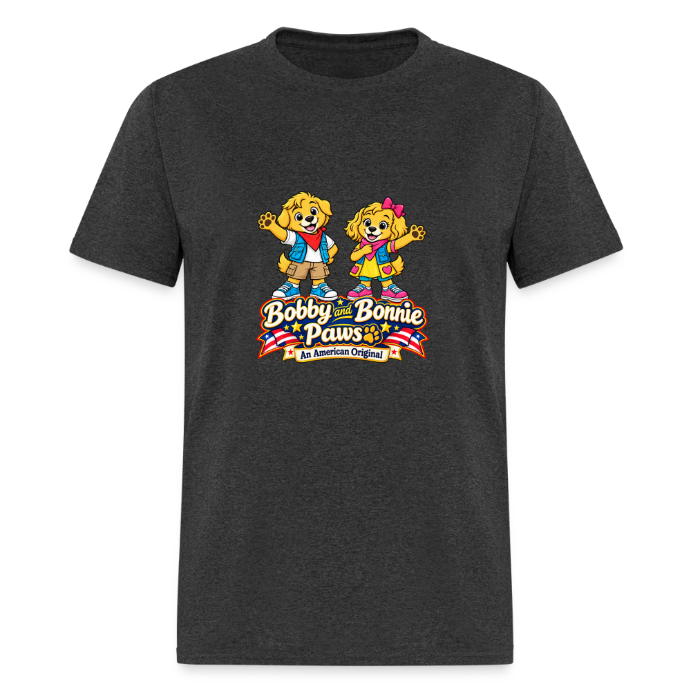 Men's T-Shirt Bobby and Bonnie Paws - heather black