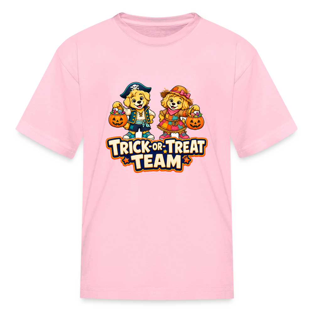 Bobby and Bonnie Halloween Trick or Treat Team Kids' T-Shirt - pink