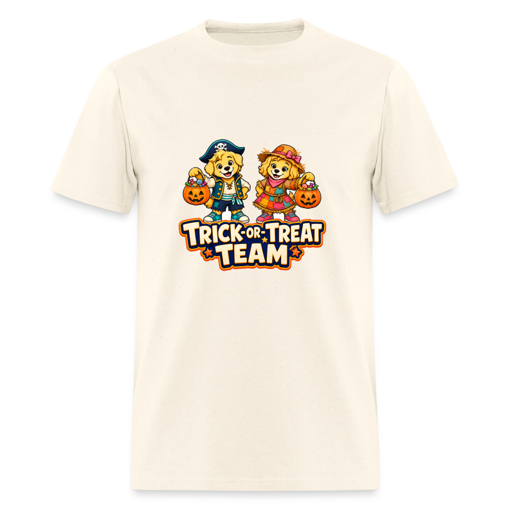 Bobby and Bonnie Halloween Trick or Treat Team Men's T-Shirt - sweet cream heather