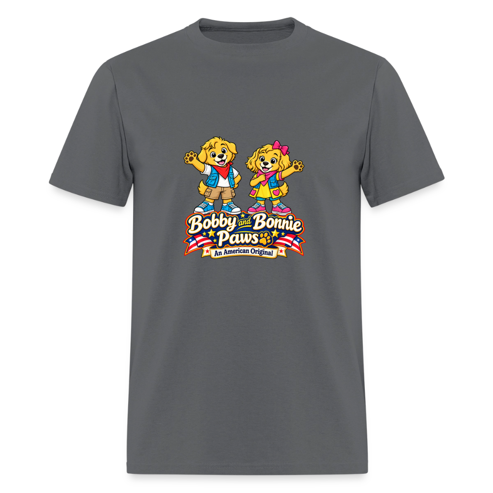 Men's T-Shirt Bobby and Bonnie Paws - charcoal
