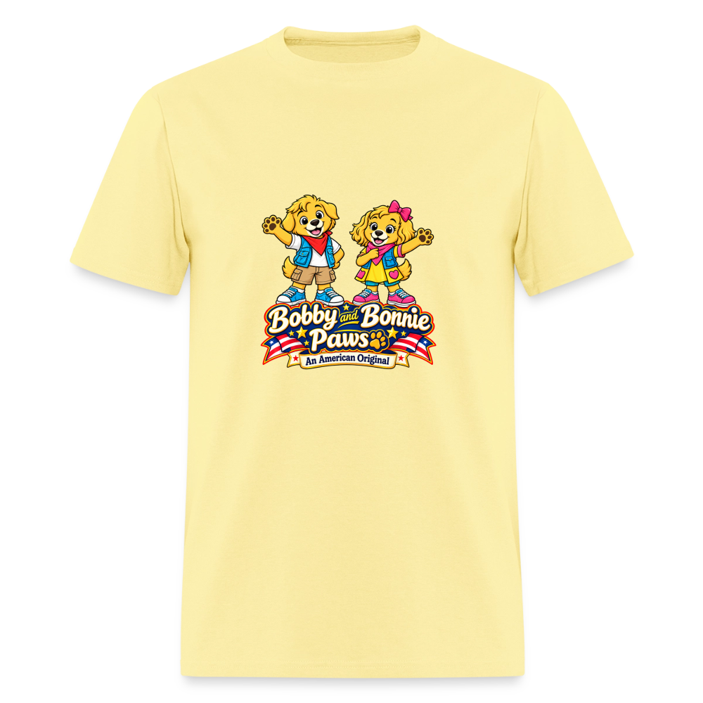 Men's T-Shirt Bobby and Bonnie Paws - cornsilk