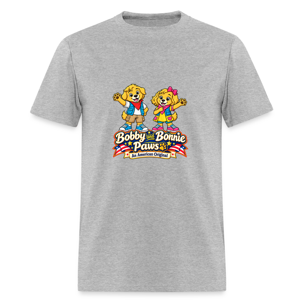 Men's T-Shirt Bobby and Bonnie Paws - heather gray
