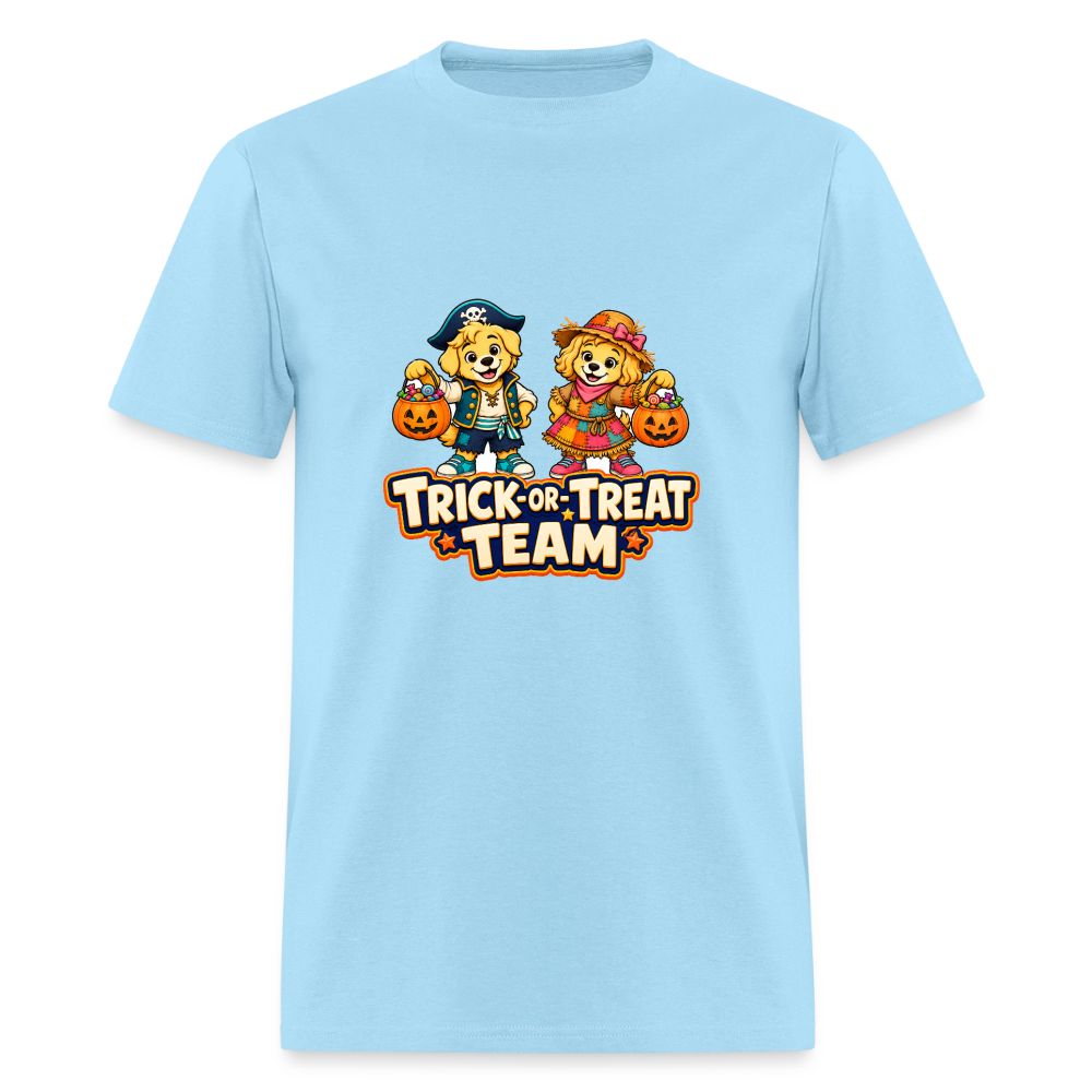 Bobby and Bonnie Halloween Trick or Treat Team Men's T-Shirt - powder blue