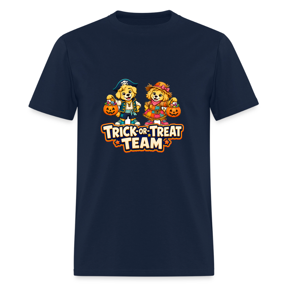 Bobby and Bonnie Halloween Trick or Treat Team Men's T-Shirt - navy