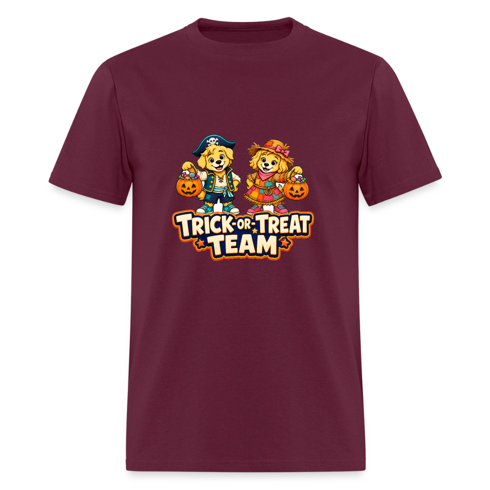 Bobby and Bonnie Halloween Trick or Treat Team Men's T-Shirt - burgundy