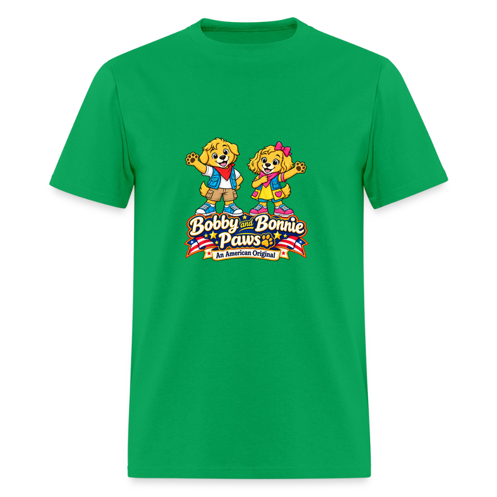Men's T-Shirt Bobby and Bonnie Paws - bright green