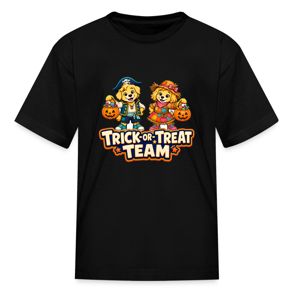 Bobby and Bonnie Halloween Trick or Treat Team Kids' T-Shirt - black