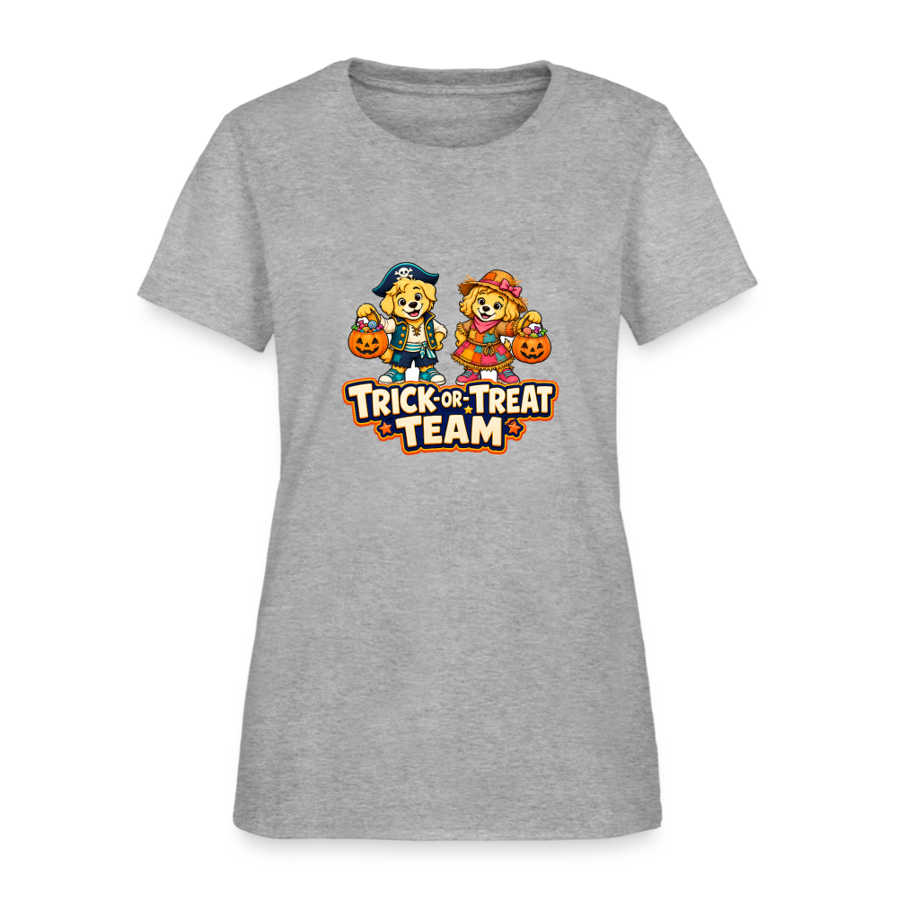 Bobby and Bonnie Halloween Trick or Treat Team Women's T-Shirt - heather gray