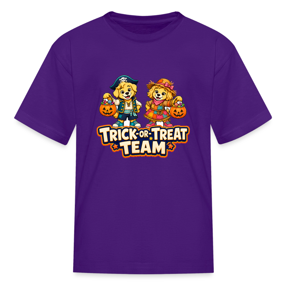 Bobby and Bonnie Halloween Trick or Treat Team Kids' T-Shirt - purple